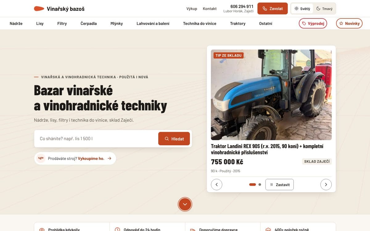 Vinařský bazoš 2.0 – Inzertní katalog na míru