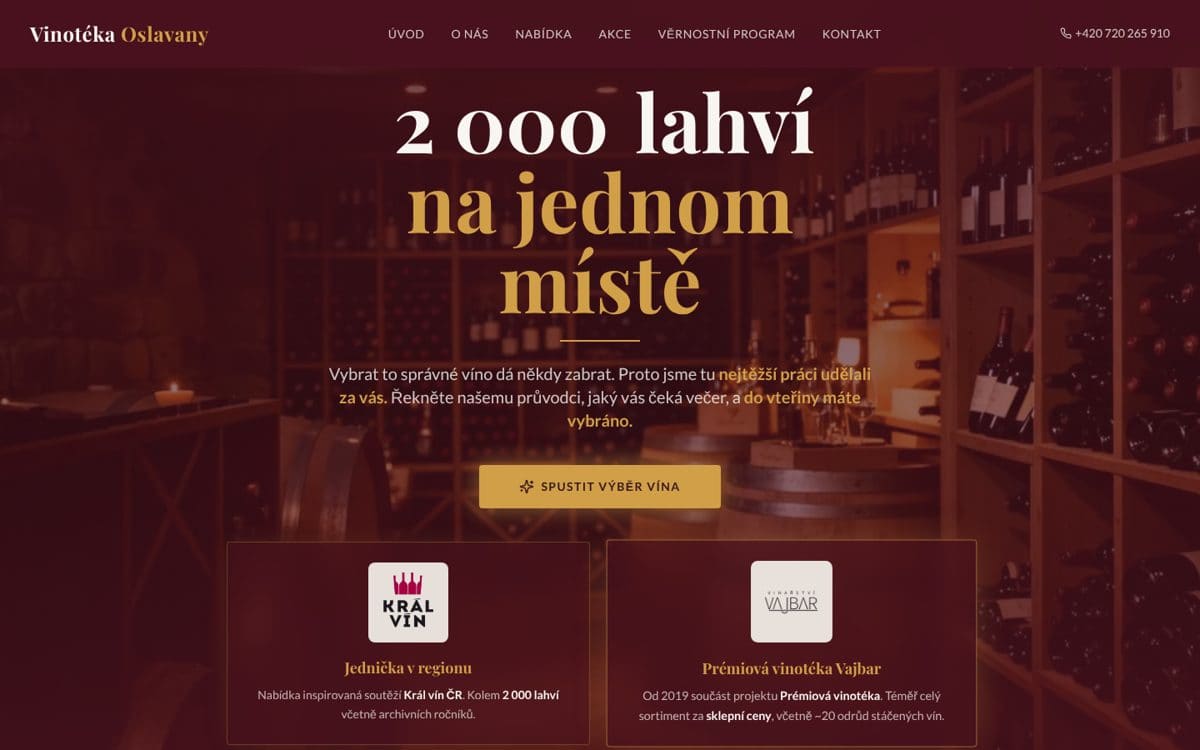 Vinotéka Oslavany – Web s průvodcem výběrem vína