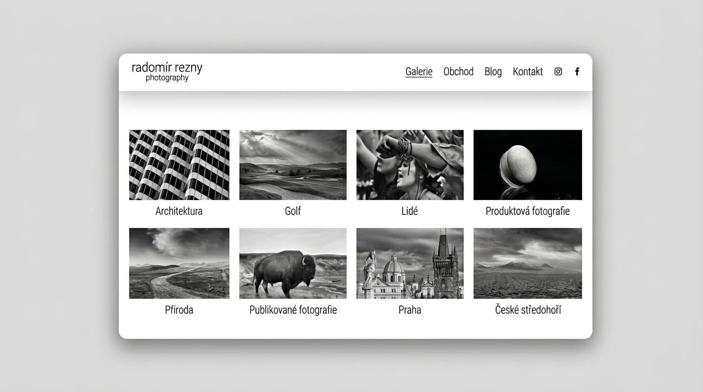 Osobní web s portfoliem – ukázka práce pro klienta Radomír Řezný. Realizace od DDBros.