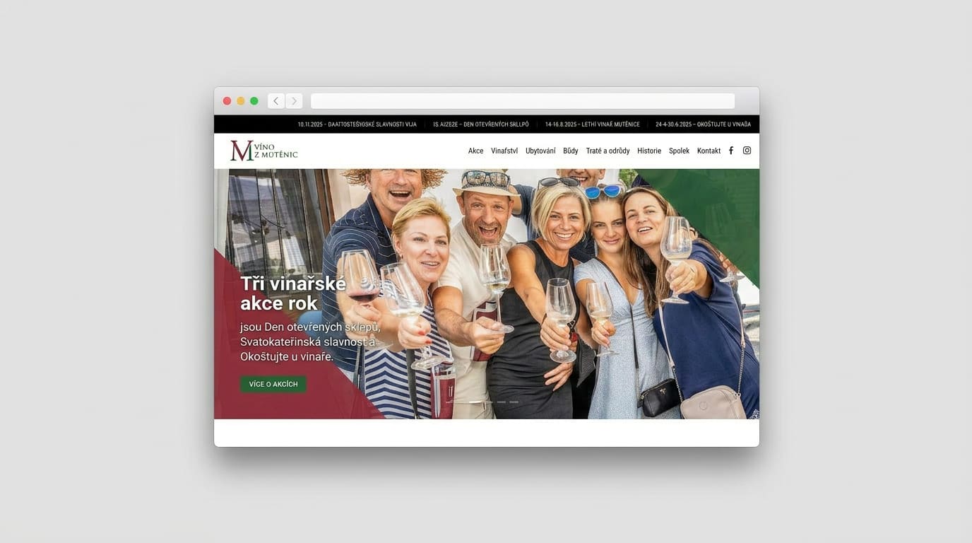 E-shop a správa sítí – ukázka práce pro klienta Víno z Mutěnic. Realizace od DDBros.